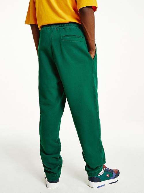 Green Tommy Hilfiger Tonal Logo Relaxed Fit Joggers Men's Pants | TH291QZJ