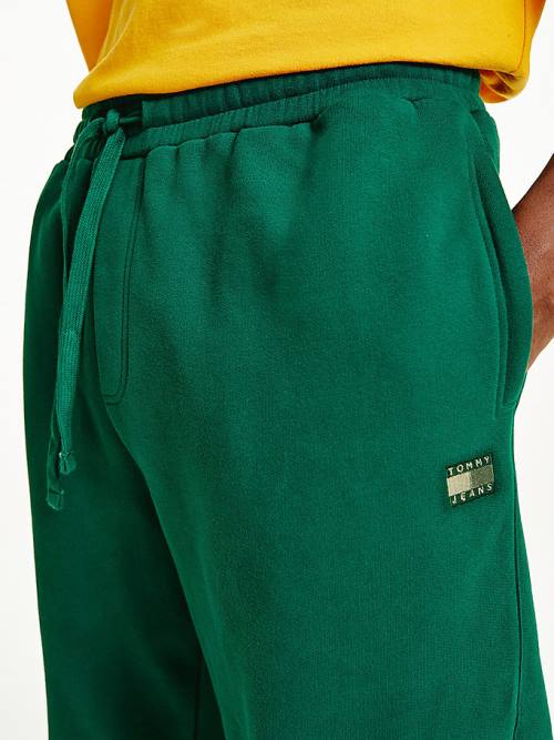 Green Tommy Hilfiger Tonal Logo Relaxed Fit Joggers Men's Pants | TH291QZJ