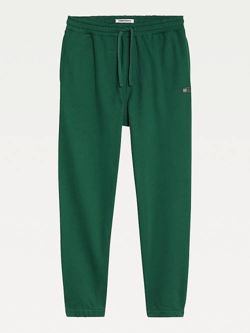 Green Tommy Hilfiger Tonal Logo Relaxed Fit Joggers Men's Pants | TH291QZJ