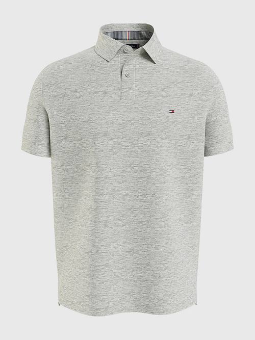 Grey Tommy Hilfiger 1985 Essential TH Flex Men\'s Polo Shirts | TH786WDH