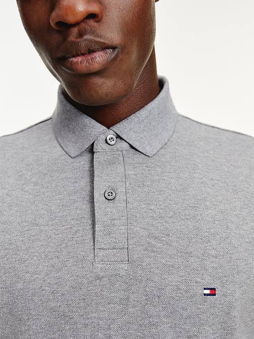 Grey Tommy Hilfiger 1985 Essential TH Flex Men's Polo Shirts | TH790FJA