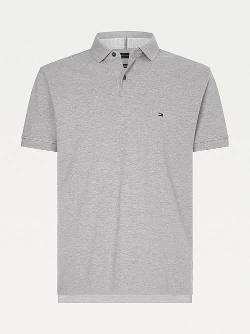 Grey Tommy Hilfiger 1985 Essential TH Flex Men's Polo Shirts | TH790FJA