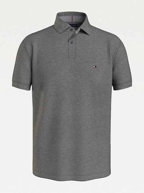 Grey Tommy Hilfiger 1985 Essential TH Flex Men\'s Polo Shirts | TH790FJA