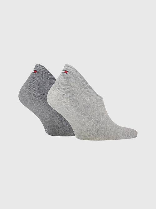 Grey Tommy Hilfiger 2-Pack High Cut Footie Men's Socks | TH127JRM