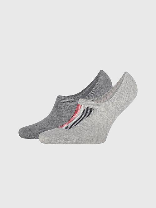 Grey Tommy Hilfiger 2-Pack High Cut Footie Men\'s Socks | TH127JRM