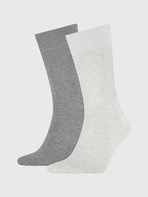 Grey Tommy Hilfiger 2-Pack Logo Block Men\'s Socks | TH278MAL