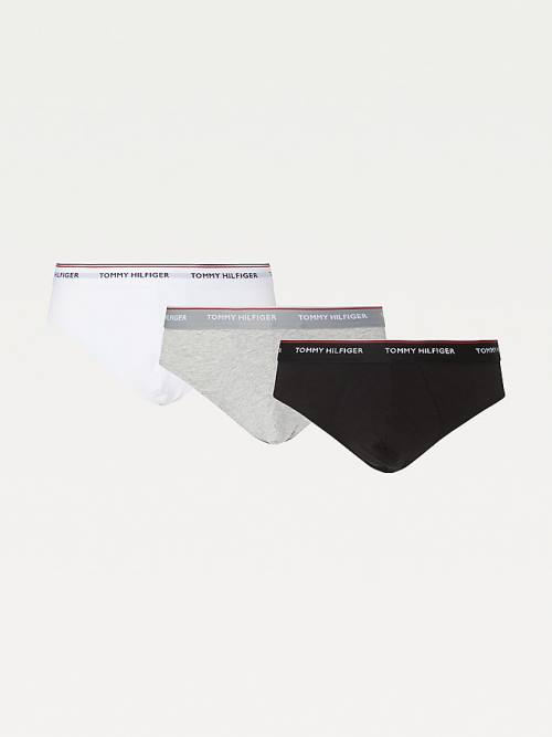 Grey Tommy Hilfiger 3-Pack Cotton Briefs Men\'s Underwear | TH239BJR