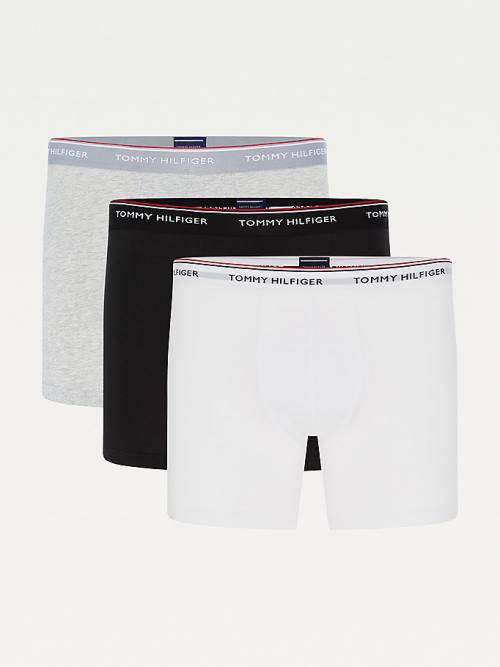 Grey Tommy Hilfiger 3-Pack Stretch Cotton Boxer Shorts Men\'s Underwear | TH109SRK