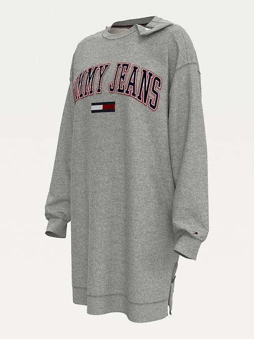 Grey Tommy Hilfiger Adaptive Logo Sweatshirt Women's Dress | TH948QYC