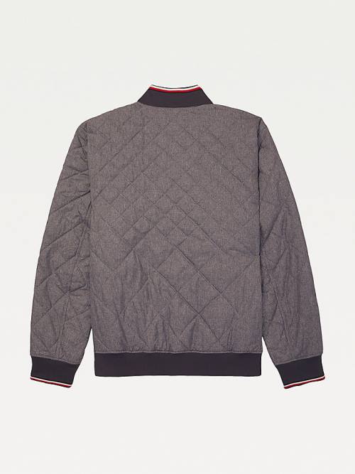 Grey Tommy Hilfiger Adaptive Quilted Bomber Men's Jackets | TH425WYV