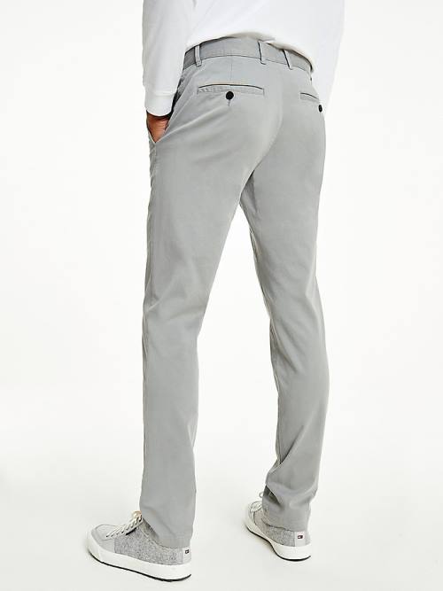 Grey Tommy Hilfiger Bleecker Satin Slim Fit Chinos Men's Pants | TH294XOF