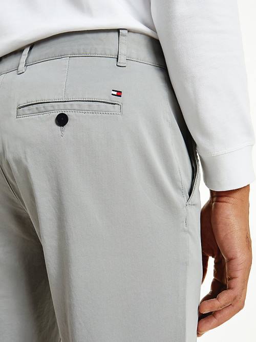 Grey Tommy Hilfiger Bleecker Satin Slim Fit Chinos Men's Pants | TH294XOF