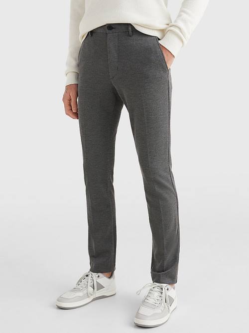 Grey Tommy Hilfiger Bleecker Slim Fit Jersey Chinos Men\'s Pants | TH357BNR