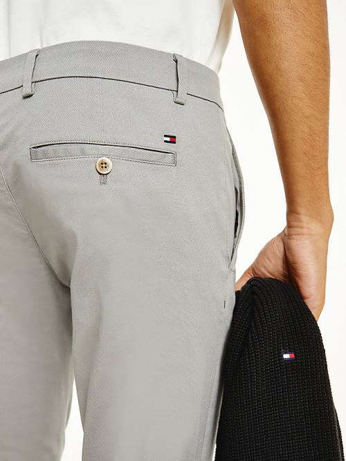 Grey Tommy Hilfiger Bleecker Stretch Cotton Slim Fit Men's Pants | TH753EVB