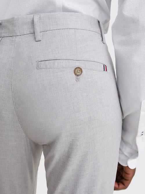 Grey Tommy Hilfiger Bleecker Wool Look Slim Fit Men's Pants | TH841ZEY