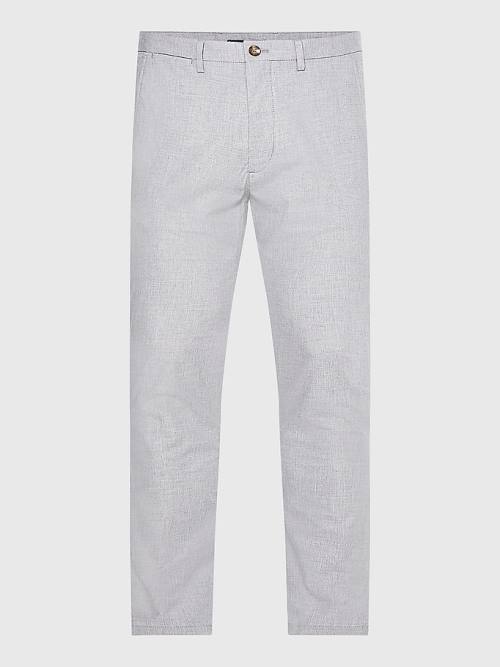 Grey Tommy Hilfiger Bleecker Wool Look Slim Fit Men's Pants | TH841ZEY