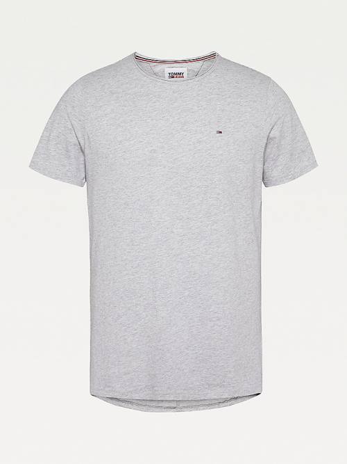 Grey Tommy Hilfiger Classics Slim Fit Men's T Shirts | TH957LDW