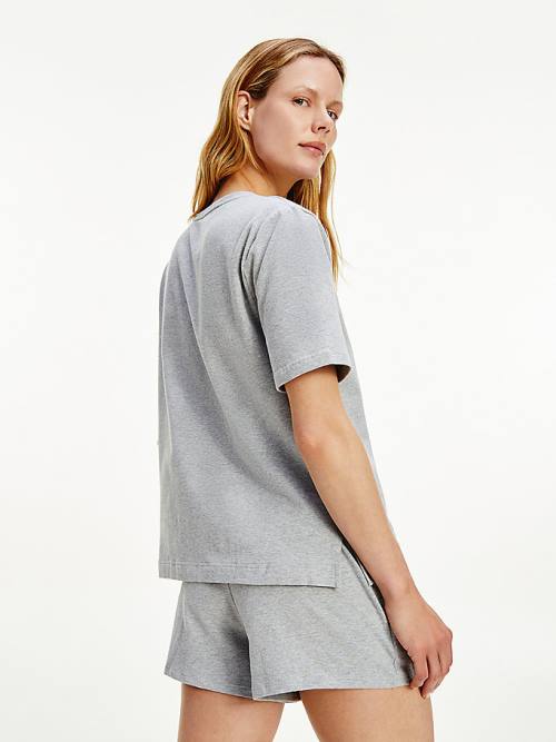 Grey Tommy Hilfiger Colour-Blocked Women's T Shirts | TH351JMW