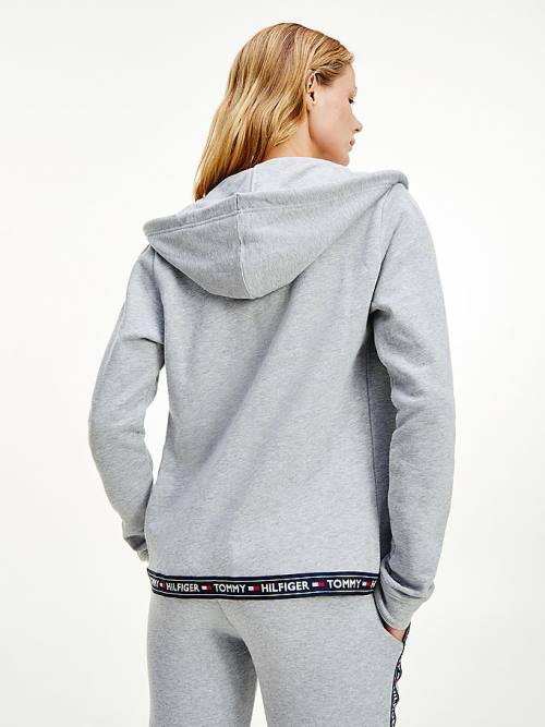 Grey Tommy Hilfiger Cotton Terry Lounge Women's Hoodie | TH395ZUN