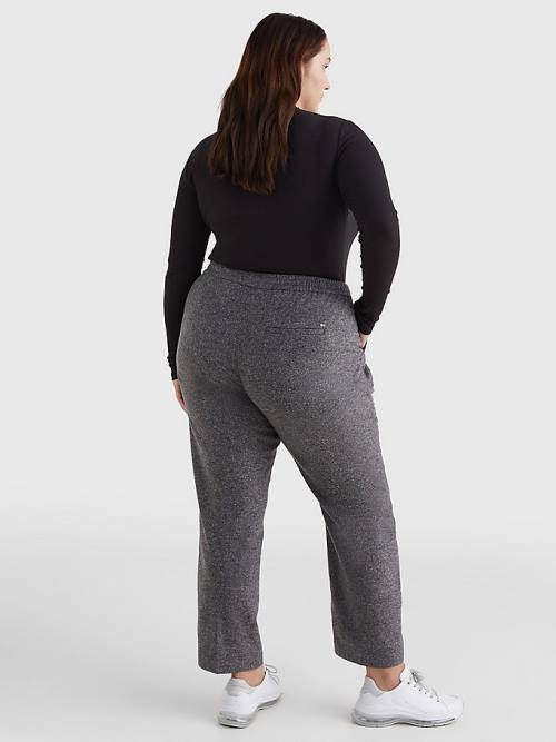 Grey Tommy Hilfiger Curve Tapered Pull-On Women's Pants | TH917LIJ