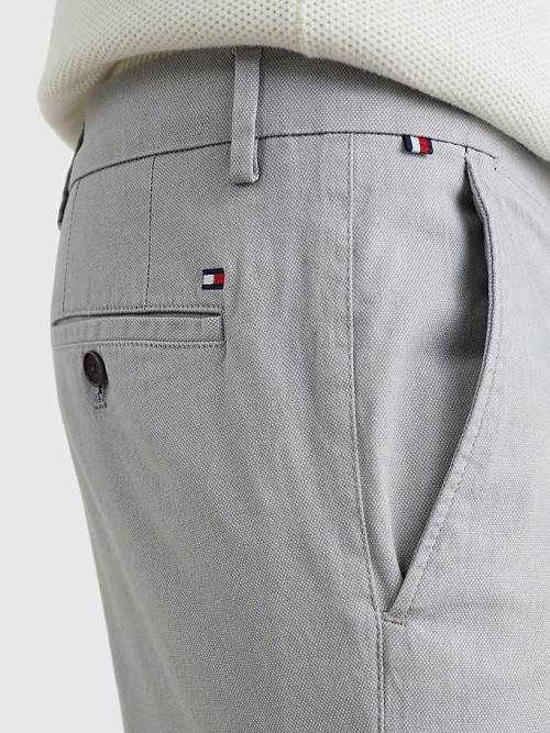 Grey Tommy Hilfiger Denton Printed Straight Fit Men's Pants | TH145SIN