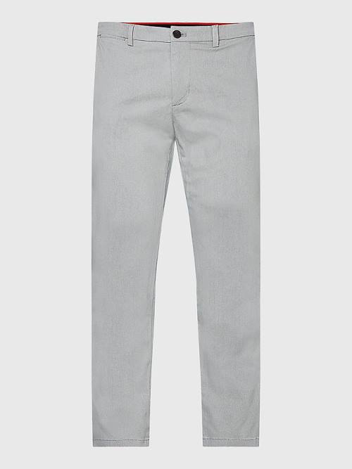 Grey Tommy Hilfiger Denton Printed Straight Fit Men's Pants | TH145SIN