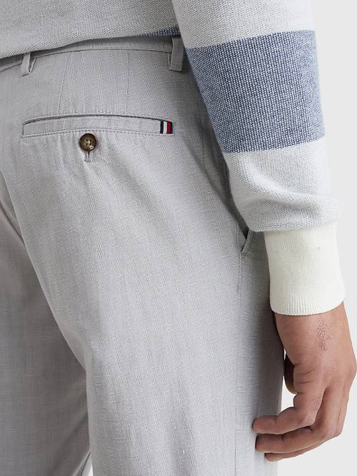 Grey Tommy Hilfiger Denton Straight Check Men's Pants | TH754IQU