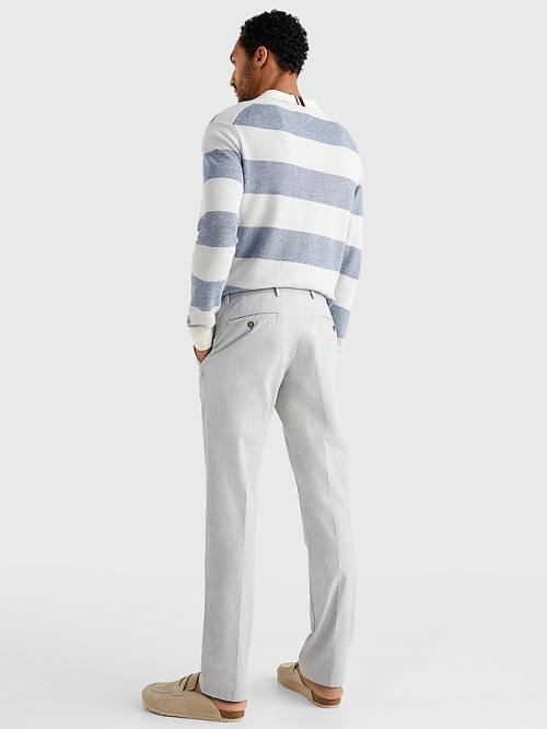 Grey Tommy Hilfiger Denton Straight Check Men's Pants | TH754IQU