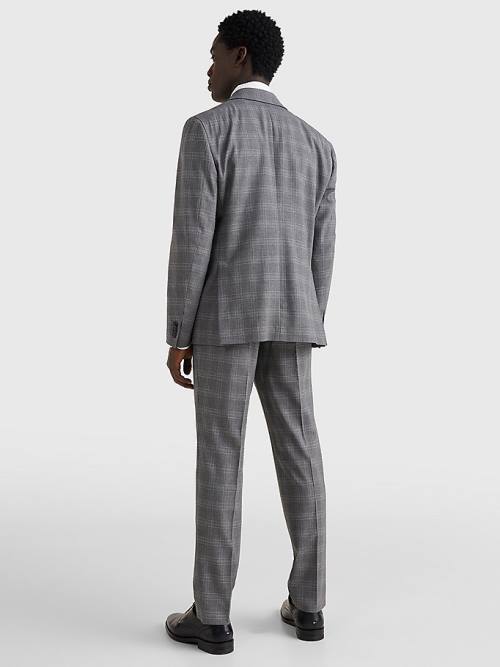 Grey Tommy Hilfiger Dotted Check Men's Blazers | TH029OAU