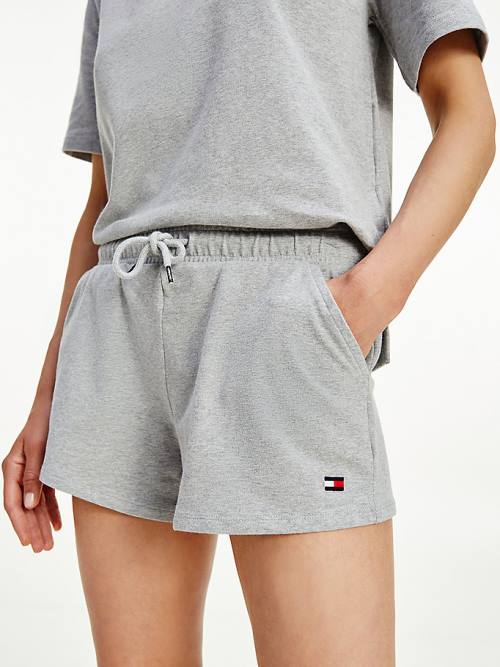 Grey Tommy Hilfiger Drawstring Jersey Women\'s Shorts | TH864CHL