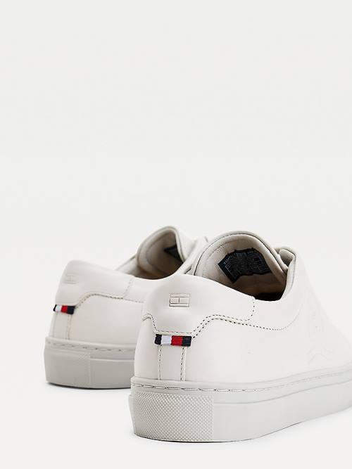 Grey Tommy Hilfiger Elevated Crest Leather Women's Sneakers | TH579FCJ