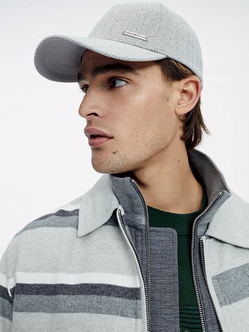 Grey Tommy Hilfiger Elevated Essential Herringbone Cap Men's Hats | TH317DRZ