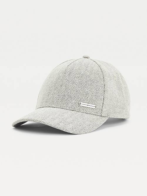 Grey Tommy Hilfiger Elevated Essential Herringbone Cap Men\'s Hats | TH317DRZ