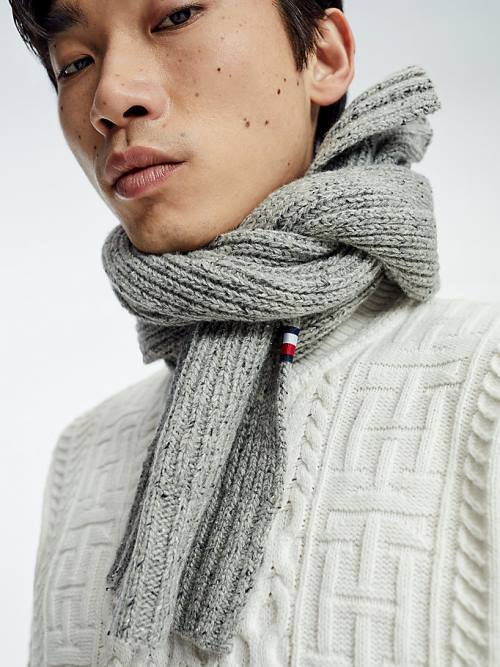 Grey Tommy Hilfiger Elevated Essential Men's Scarves | TH029VGH