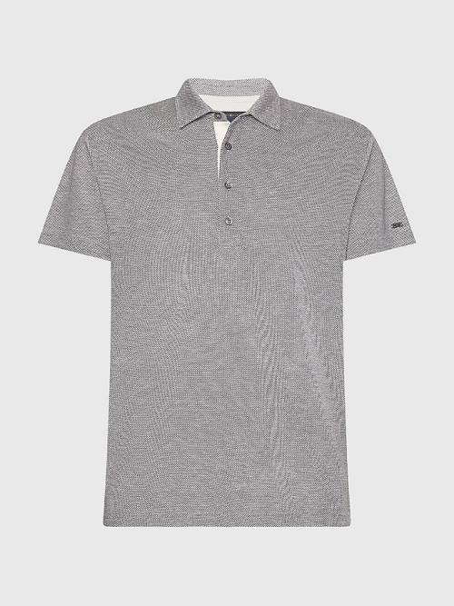 Grey Tommy Hilfiger Elevated Honeycomb Men's Polo Shirts | TH864DZN