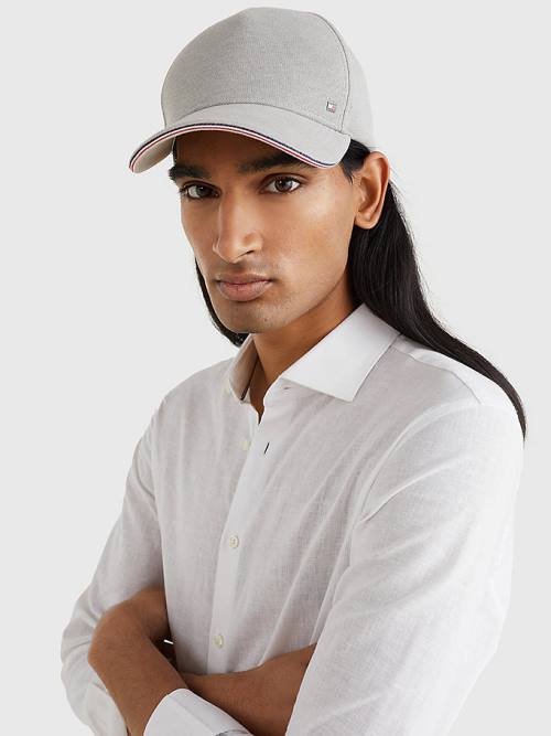 Grey Tommy Hilfiger Elevated Signature Tape Cap Men's Hats | TH248ZJK