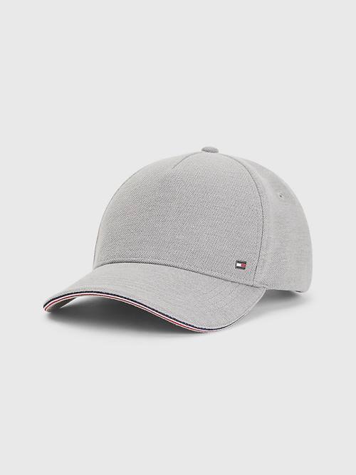 Grey Tommy Hilfiger Elevated Signature Tape Cap Men\'s Hats | TH248ZJK