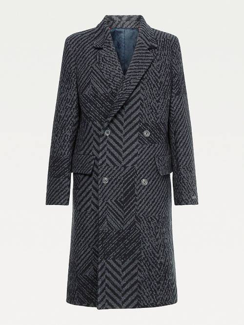 Grey Tommy Hilfiger Elevated Wool Cashmere Blend Herringbone Men's Coats | TH439YGN