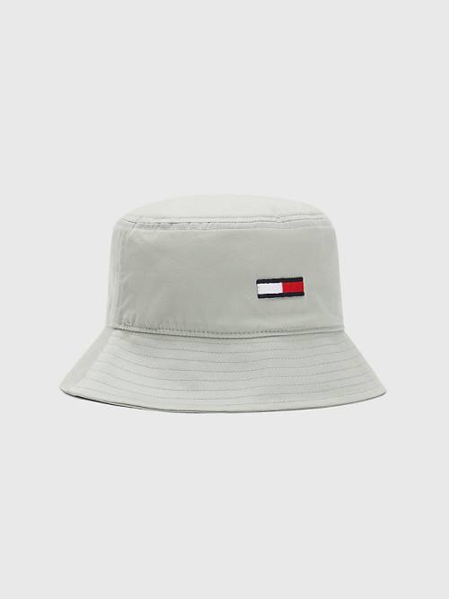 Grey Tommy Hilfiger Embroidery Bucket Men\'s Hats | TH703LRI