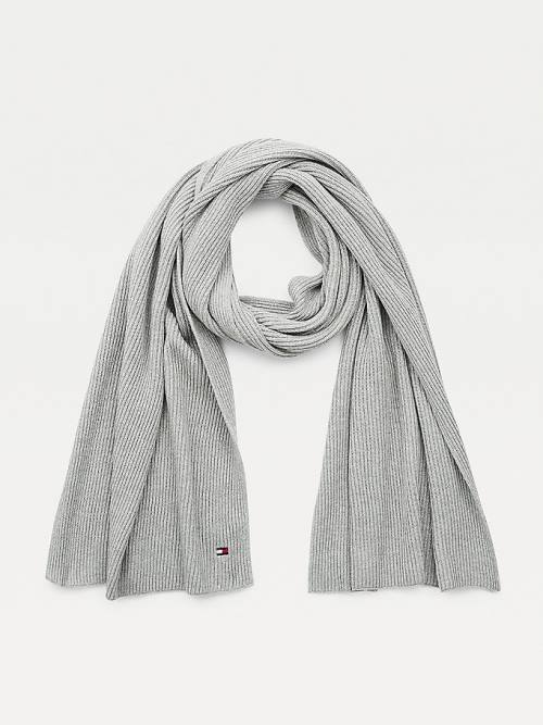 Grey Tommy Hilfiger Essential Cashmere Blend Knit Women's Scarves | TH128QED