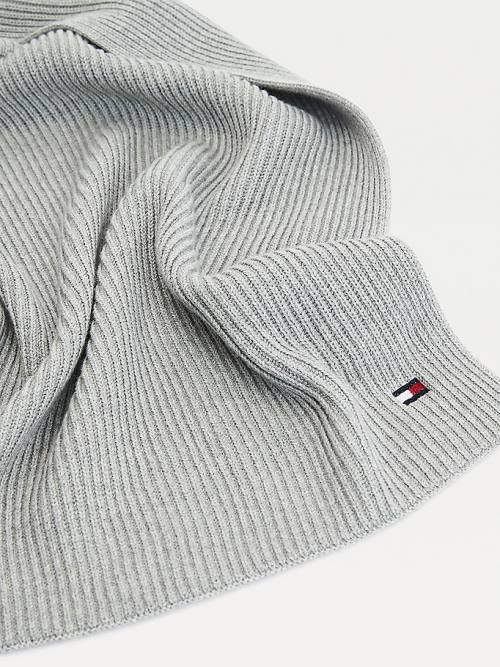 Grey Tommy Hilfiger Essential Cashmere Blend Knit Women's Scarves | TH128QED