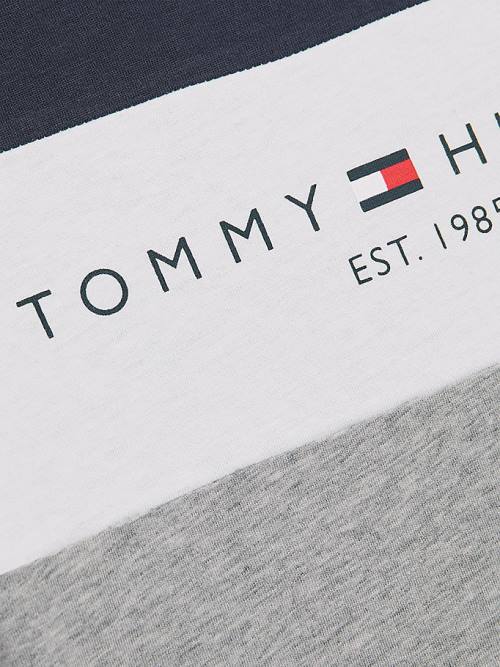 Grey Tommy Hilfiger Essential Colour-Blocked Organic Cotton Boys' T Shirts | TH240KUC