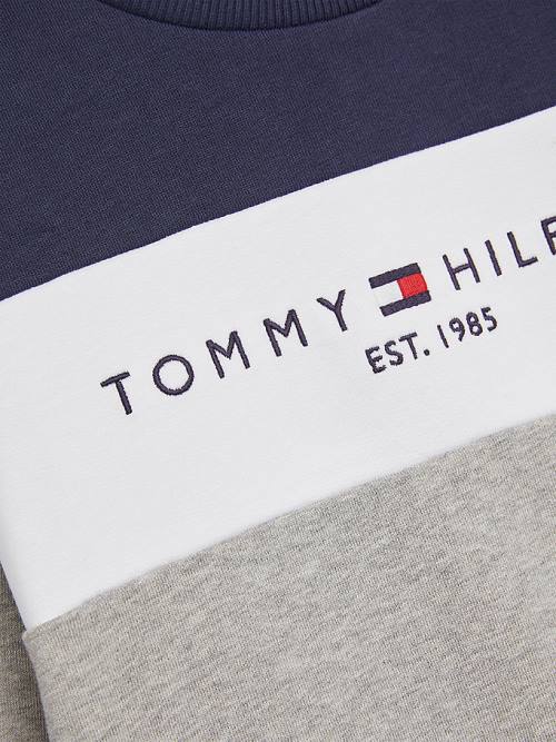 Grey Tommy Hilfiger Essential Colour-Blocked Organic Cotton Boys' Sweatshirts | TH326AYE