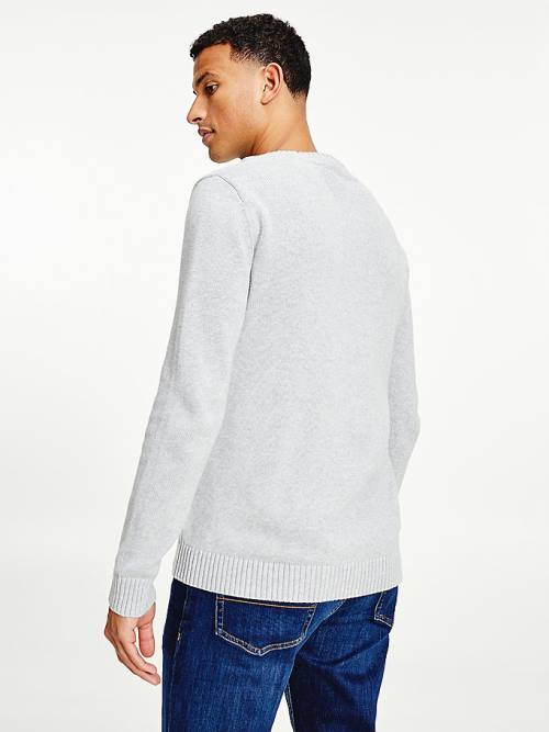 Grey Tommy Hilfiger Essential Crew Neck Jumper Men's Sweaters | TH076HEF