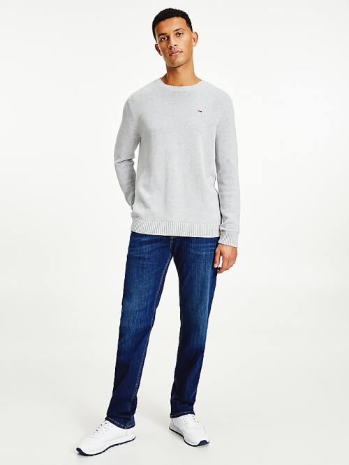 Grey Tommy Hilfiger Essential Crew Neck Jumper Men\'s Sweaters | TH076HEF