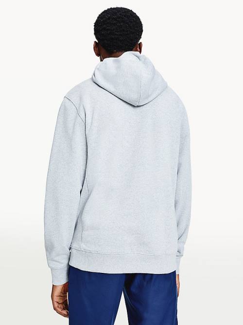 Grey Tommy Hilfiger Essential Logo Men's Hoodie | TH167XUL