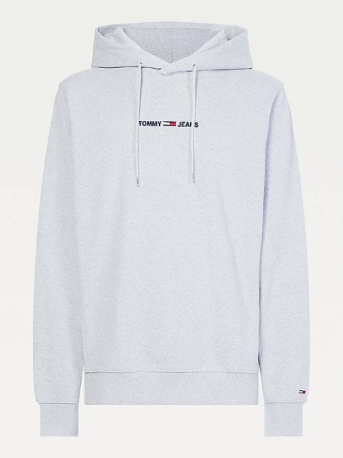 Grey Tommy Hilfiger Essential Logo Men's Hoodie | TH167XUL