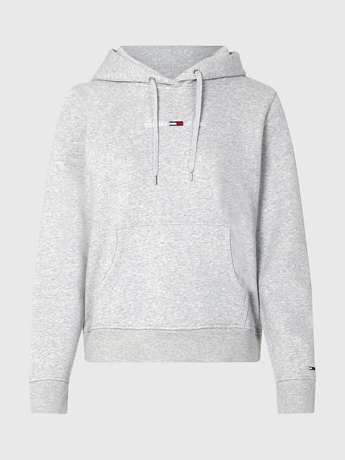 Grey Tommy Hilfiger Essential Logo Women's Hoodie | TH346OYX