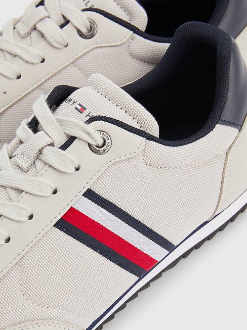 Grey Tommy Hilfiger Essential Mesh Signature Tape Men's Sneakers | TH160YIE