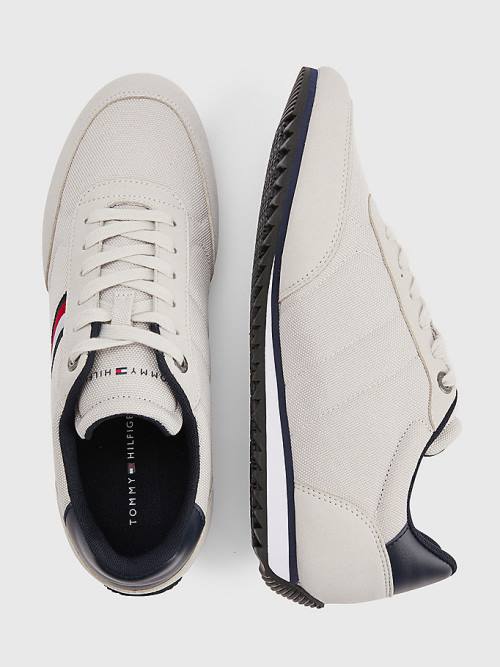 Grey Tommy Hilfiger Essential Mesh Signature Tape Men's Sneakers | TH160YIE